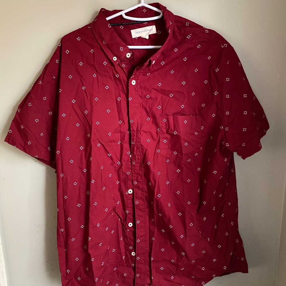 Red with White Diamond Pattern Aeropostale Shirt